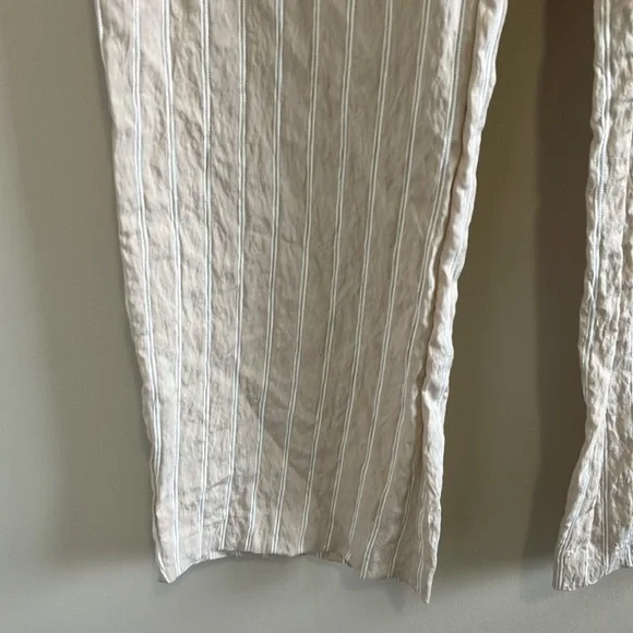 Zara high waisted wide leg pull on trouser pants size Large neutral - Picture 4 of 8